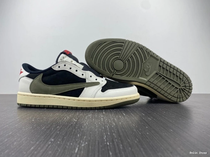 Bmlin Travis Scott Jordan 1 Low x WMNS OG DZ4137-106 Olive Air 0727